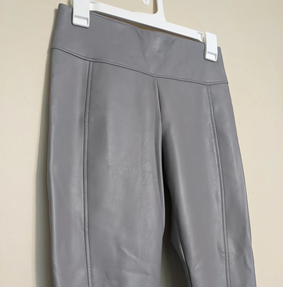 WOLFORD Edie Faux Leather Leggings in Gray Size 6 - Picture 6 of 12